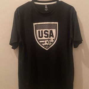USA Black Polyester T Shirt